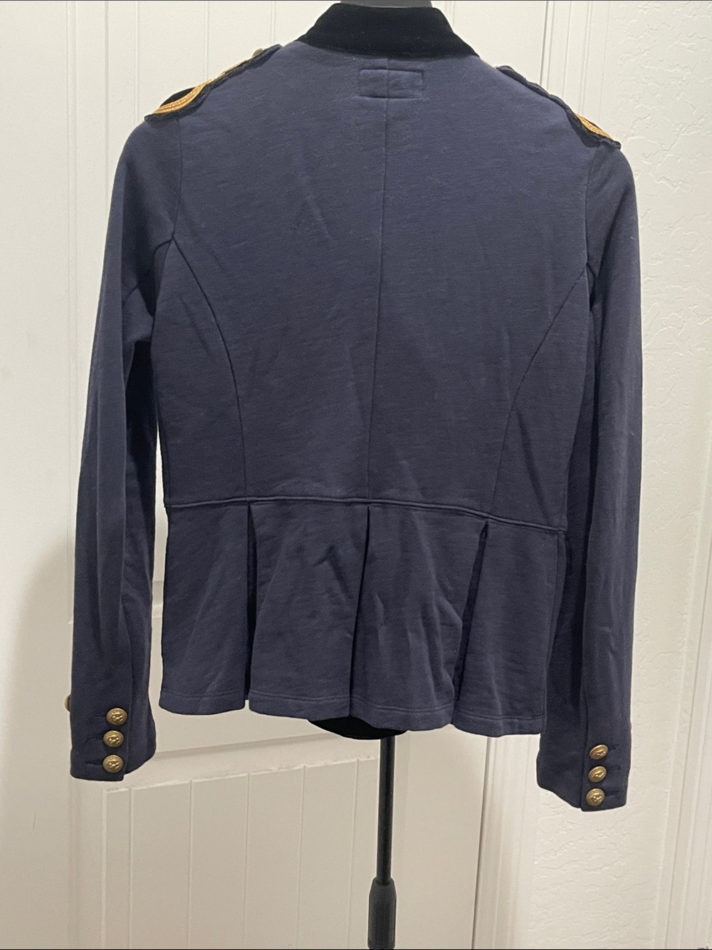 Ralph Lauren Denim & Supply Military Officer Jacket Navy Gold Velvet Lapel Sz M - Picture 6 of 16